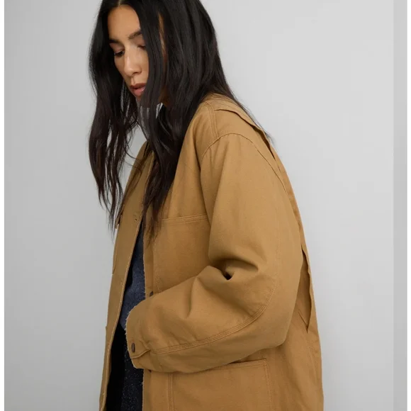 OAK + FORT Women's Tan Utility Jacket - Picture 3 of 3